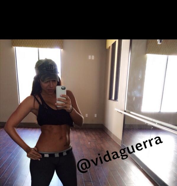 VidaGuerra's tweet photo. Slowly but surely the abs are making an appearance 👍 http://t.co/ltb2H4QhOy #vidaguerra #therealvidaguerra #vidaforce http://t.co/v7u6e0Dk78