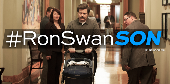 parksandrec's tweet photo. Look out, there’s a new Swanson on tonight’s new #ParksandRec. #RonSwanSON http://t.co/90LKLGRXlA