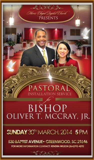 Morris_ChapelBC's tweet photo. Join us March 30, 2014 for the Pastoral Installation of @BishopOT &amp; @1stLadyTamera at 5PM Sharp. All are welcome. http://t.co/eTzez7d82G