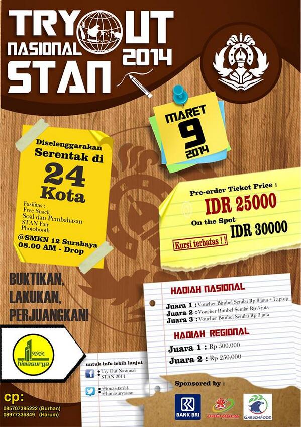 himasuryastan's tweet photo. Buat adek2 @Sman22Sby yg pengen ikutan TO STAN, ga cuma kelas 12 aja, kelas 10 sama 11 juga boleh ikutan kok :) http://t.co/cE3Sxe7bkN