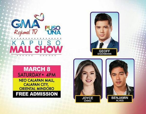MarkSero21's tweet photo. Abangan si @benjaminalves7  ksma sina @chingjoyce @EigenmannGeoff , March 8, 4pm sa Neo Calapan Mall,Oriental Mindoro http://t.co/4jg35ZCtPV
