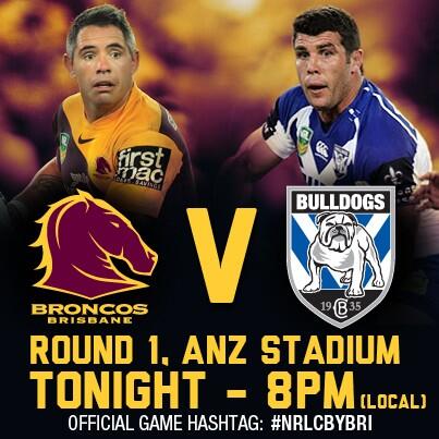brisbanebroncos's tweet photo. FINALLY it's time for footy!!! Broncos V Bulldogs tonight, who's excited? #NRLCBYBRI #brisbanebroncos #bronxnation http://t.co/S89aLmoSug