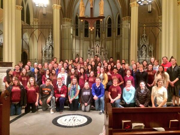 creighton_SCSJ's tweet photo. What a wonderful-looking group of people! #SendOffService http://t.co/MFqPceU0Nu