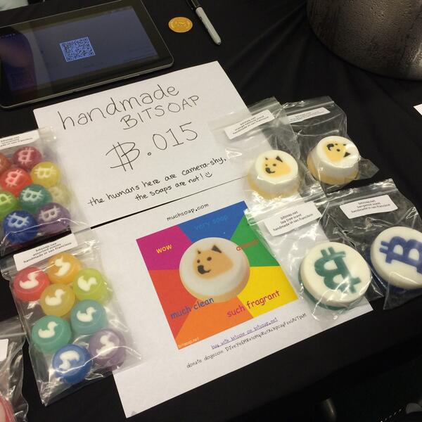 malonso's tweet photo. Doge soap, 20Mission Bitcoin Art Show #bitsoap #muchclean #verysoap #suchfragant #wow http://t.co/EPNaj12c7Y
