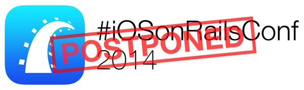 iOSonRailsConf's tweet image. So we have decided to postpone #iOSonRailsConf 2014 indefinitely. Hopefully until Autumn.