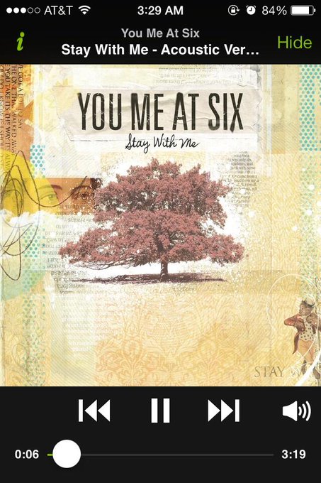 Falling asleep to the best song everrrr. :) #loveit #YouMeAtSix #staywithme #acousic http://t.co/8WF<a href="/tag/loveit"class="tags">#loveit</a><a href="/tag/staywithme"class="tags"><span>#staywithme</span></a><a href="/tag/youmeatsix"class="tags"><span>#youmeatsix</span></a><a href="/tag/acousic"class="tags"><span>#acousic</span></a>