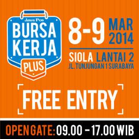 Tolong shared <a href="/infosurabaya/">Info Surabaya</a> Bursa Kerja Plus..tanggal 8 - 9 maret, jam 9 - 5 sore..di SIOLA .. FREE ENTRY !!!