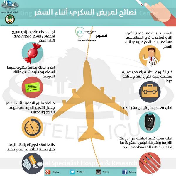 safarinet's tweet photo. 8 نصائح لمريض #السكري أثناء #السفر 
احفظها في #المفضلة فربما تخدم بها قريب لك..

#غرد_بصورة http://t.co/89hC9qZpJ1