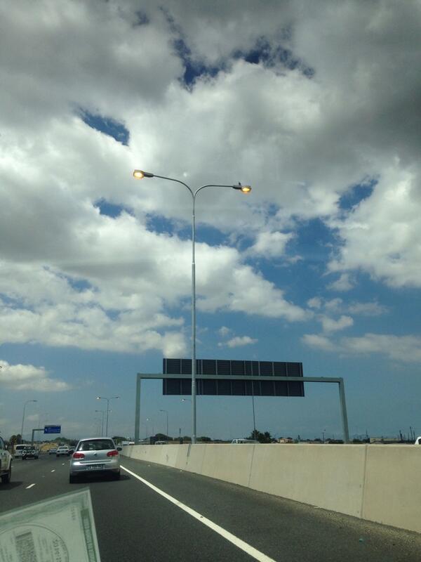 sheetalkassim's tweet photo. Load shedding around the country, but street lights on in broad daylight at 1pm: really @Eskom_SA ?! Genius http://t.co/v1XvVFRLCb