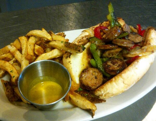 CLUCKITboston's tweet photo. Chef Goob's "Dr. Pepper" Wicked Hot Scotch Bonnet Sausage Po' Boy is available for #LUNCH only! Come n get one today. http://t.co/CJjZMAd2gO