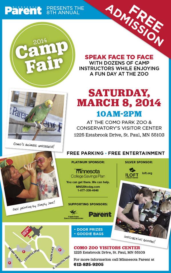 Come visit us tomorrow at Como Zoo! We'll be there from 10a-2p. Best part: It's FREE!