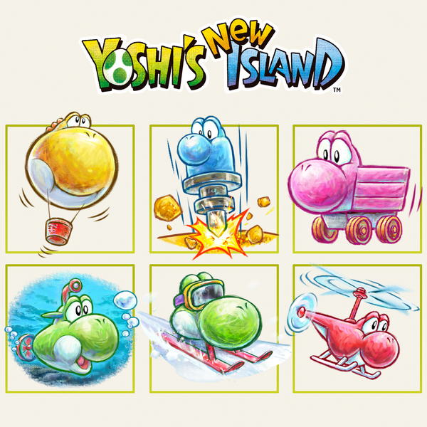 Yoshi's transformations in #Yoshi's New Island come in all shapes