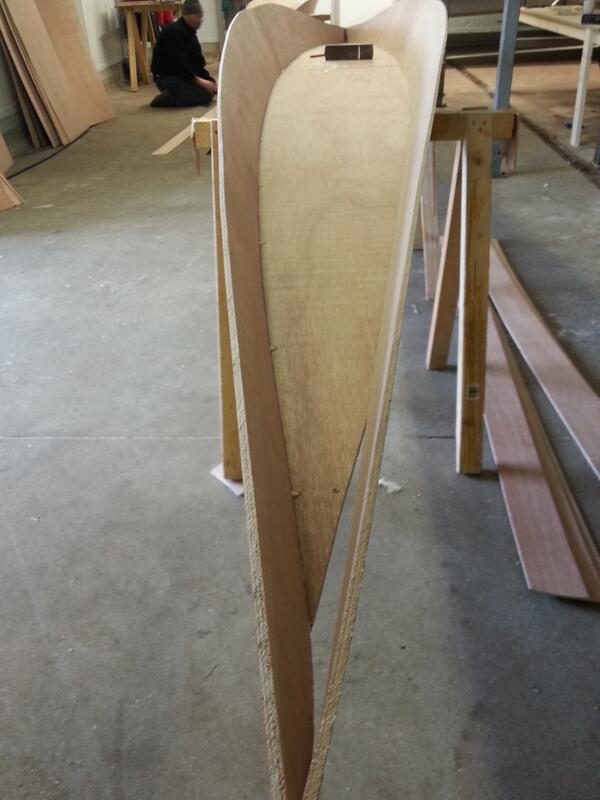 The pile of timber is turning into a canoe. Orcadventures.co.uk