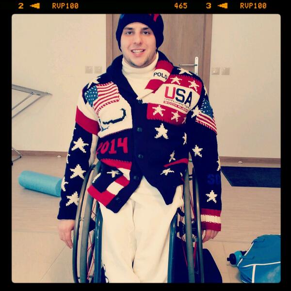 ashleyross48's tweet photo. Watching you!“@McKee25: My first paralympics!! Opening ceremonies!! @USParalympics #teamfirst #goldorbust #Sochi2014 http://t.co/YuxUgtzfA5”