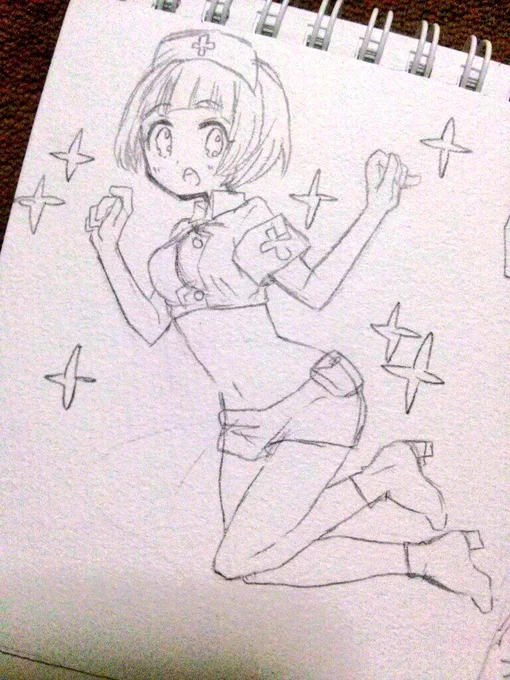 こっちも描き途中この前のナースマコネタ 完成させるかわかんない自己満足 