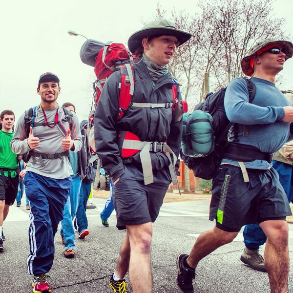 TROYUnews's tweet photo. The journey begins for #ATOWalkHard! Six-day, 125-mile trek to #PanamaCityBeach will support #WoundedWarriorProject. http://t.co/93JmemD5nl