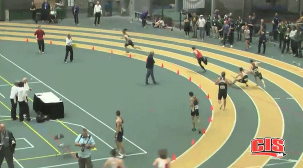 Trackie's tweet photo. Did you miss the crash in yesterdays Men's CIS 4x200m?  Watch it here http://t.co/APzHrGmmu2 #CIS2014 http://t.co/uuew24R1IT