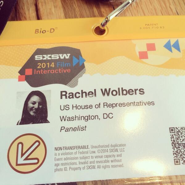 Checked in and badged up for #sxsw come see my panel on Tuesday at Lamberts! #ipd2014 @cea