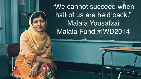 MalalaFund's tweet photo. Do share this and join #Malala in speaking out for all girls and women on Intl Women's Day. #IWD2014 http://t.co/EOaHQk017s