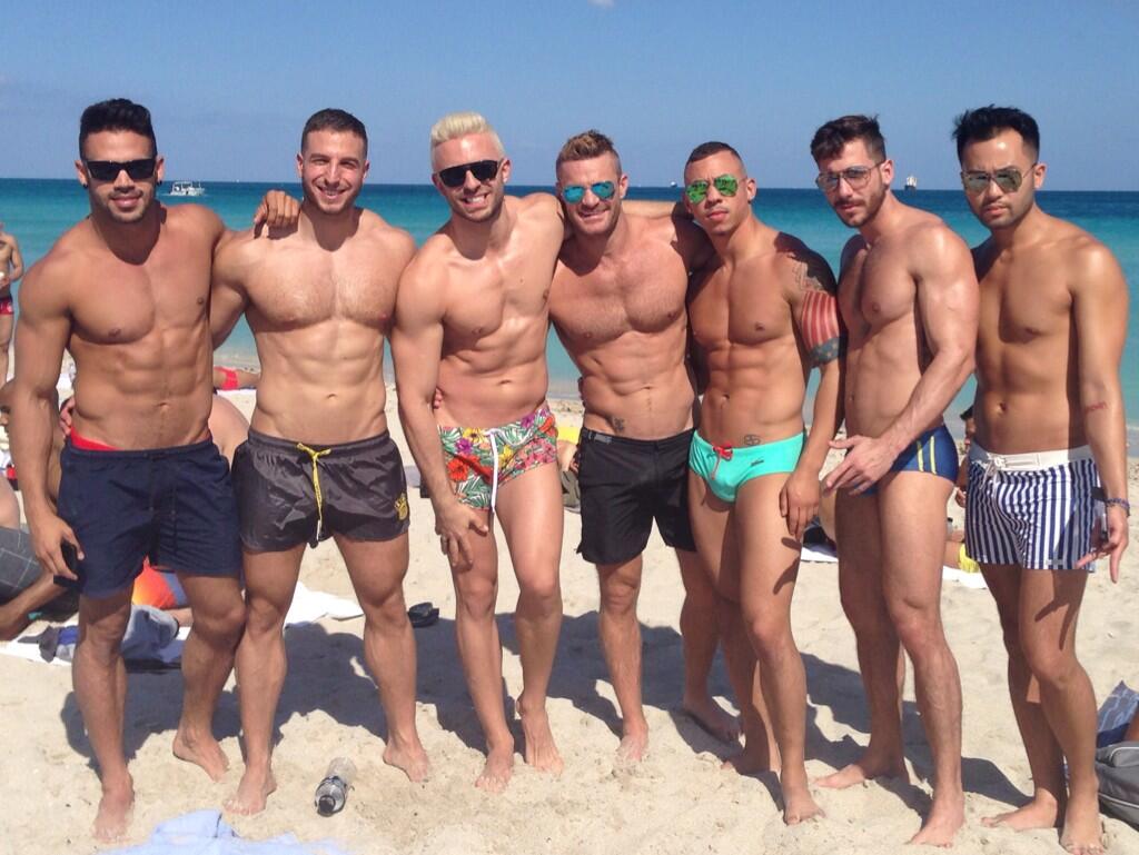 “Our @gay8 boys @LandonConrad + @GymBoiD looking hot on Miami beach @winter...