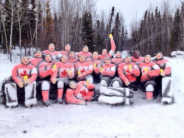 Incredible man-made snow sculpture made by Howard Budd from Norway House, Manitoba. Photo from TSN. #CanadaEh