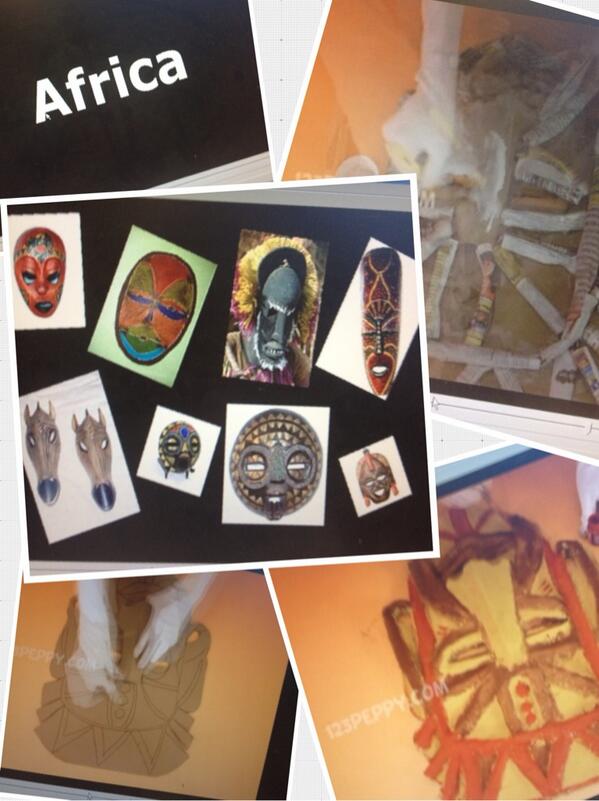 LangleyArtDept's tweet image. Snippets of Sam's (Y8) video response to the African Mask HW project. Lovely HW Sam! #artsed