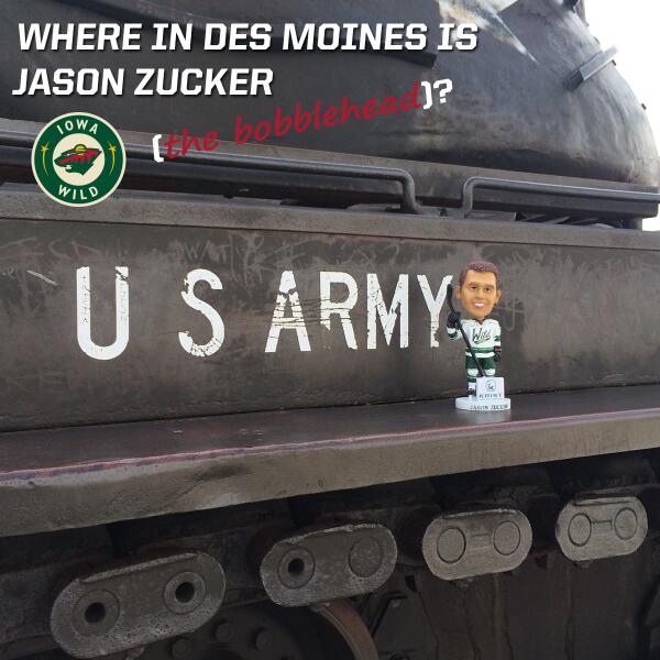 IAWild's tweet photo. #WhereisZucker today? Reply correctly for a chance to win tickets! Remember- Zucker bobblehead giveaway is March 16! http://t.co/U1qqPUoVtW