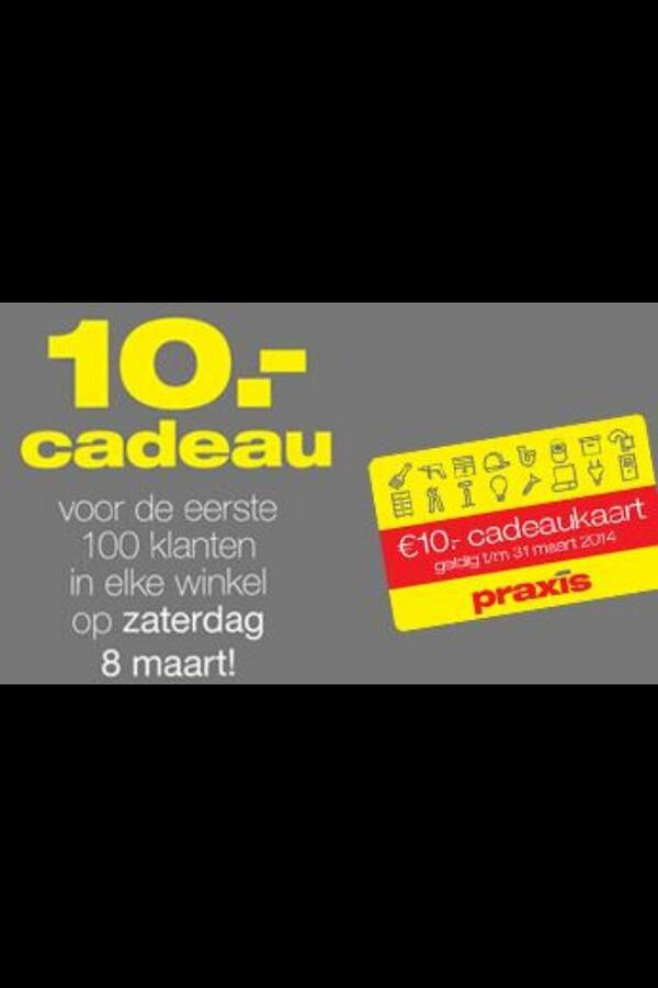 #gratiscadeaubon@praxisoss voor de 1e honderd klanten op zaterdag 8 maart die 50 euro besteden!