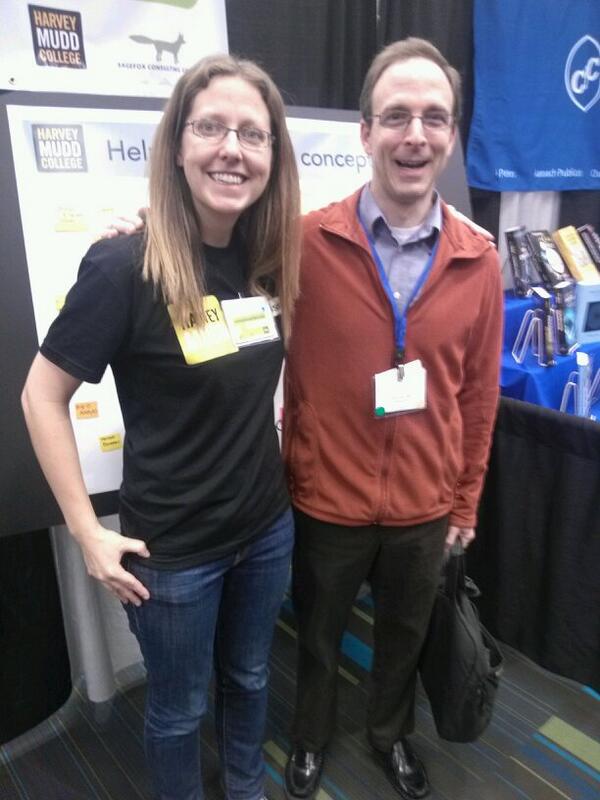 CSTeachingTips's tweet image. Zach Dodds and Colleen Lewis at #Sigcse2014 @harveymudd