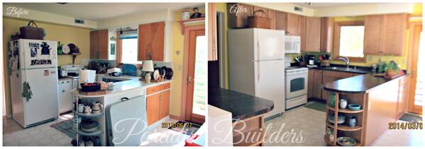 ParadiseBuilde1's tweet photo. Here is a #BeforeAndAfter of a #KitchenRemodel we just finished! #NewCabinets #NewCounterTops http://t.co/q9sIbr0WoY