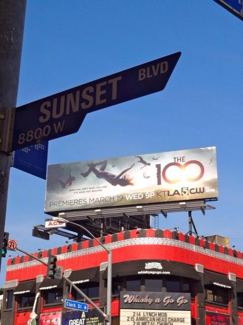MrRickyWhittle's tweet photo. Sunset blvd Los Angeles showing The💯 some love #The100 #epicbeginsmarch19 #cw #e4 http://t.co/A66TVCOnUc