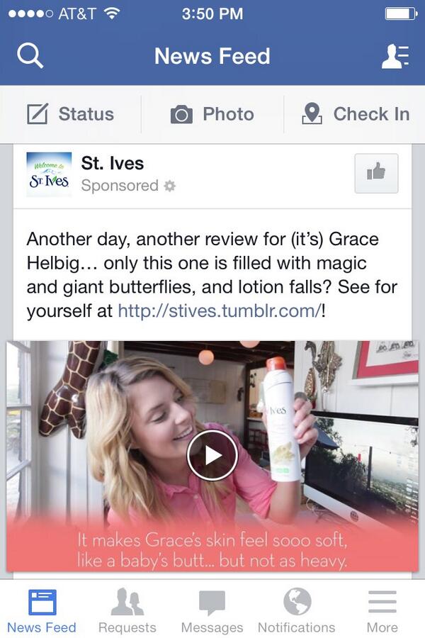 drearocks7's tweet photo. Look at @gracehelbig poppin up in my newsfeed :) http://t.co/3ucj9XKk3B