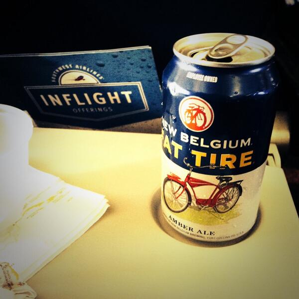 fiercebad's tweet photo. Flying cross country just got better @SouthwestAir @newbelgium http://t.co/ia4wUvFsok