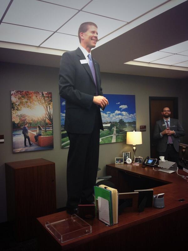 KylerLee's tweet image. Just President deSteiguer standing on a desk. No big deal. #hesincharge #OCSpringSing #OCSpringVisit #PLC