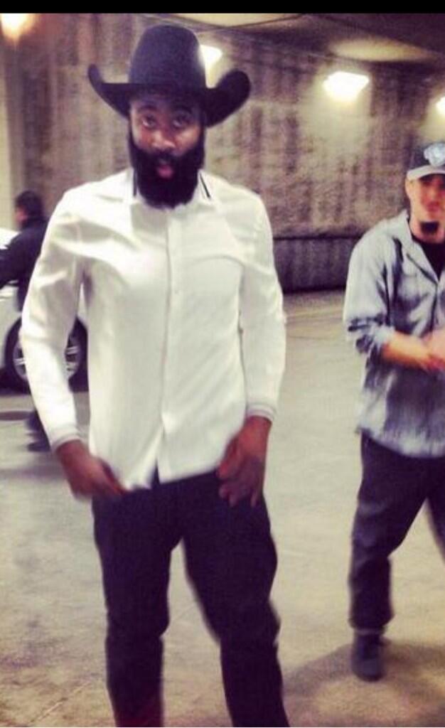 Legion Hoops on X: James Harden's pregame outfit is.unique.   / X