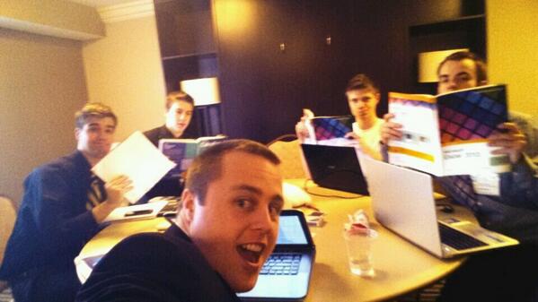 Aaron_Polzin's tweet photo. #widecaselfie # studyinghard #uwecdeca http://t.co/gsDWhCQPYP