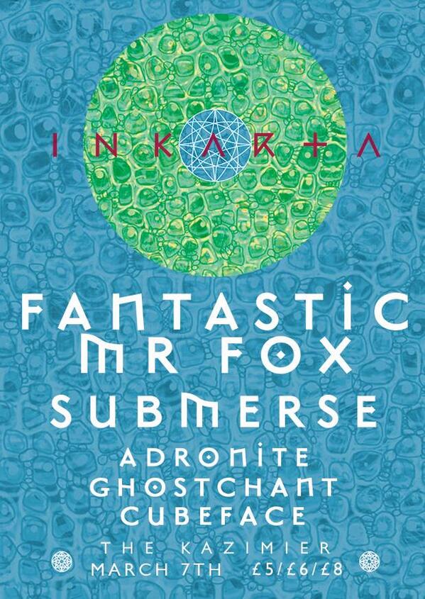 thekazimier's tweet photo. The doors are open for the 2nd @InkartaLiv 
Live electronica from
@FM_Fox
@submerse
@GhostChantBeats 
+ more http://t.co/k5dunMGgfF