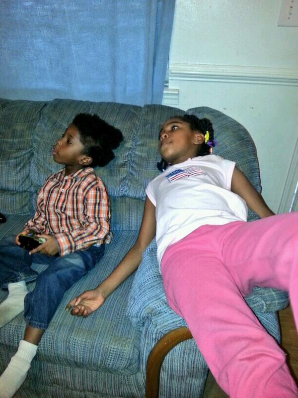 B2012My's tweet image. 2 youngest playing video games