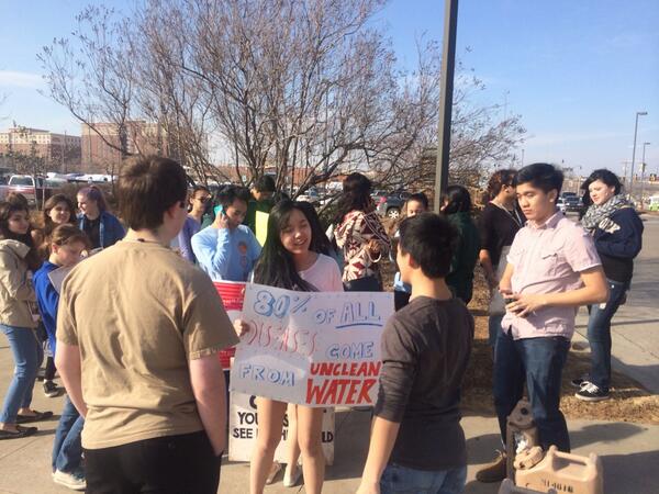 Wishing_Well's tweet photo. We made it! 40 students from Classen SAS walked over two miles through downtown okc http://t.co/7HAEqlC3FU