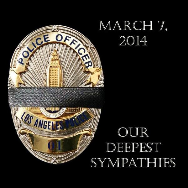LosAltosPD's tweet photo. Our deepest sympathies are with @LAPDHQ and the family, friends and colleagues of an Officer killed this morning. http://t.co/4Si95FOdtm