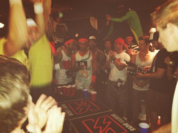 MattHeathNZ's tweet photo. The @RadioHaurakiNZ beer pong World Series is off the chain! http://t.co/9SmBFK6UkJ