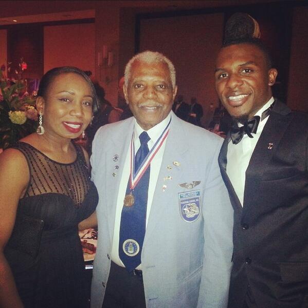 pierrecords's tweet photo. More pics from the Mayor's Masked Ball tonight, with Tuskegee Airman Eugene @zeekonline @EyeRightHitz http://t.co/kuE9nbzFys