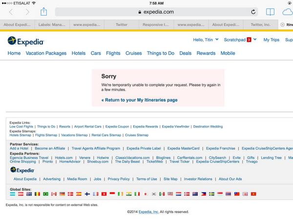 mohdparham's tweet photo. Got charged by @Expedia for flight departing in 16hrs, got confirmation screen but no email (171197756439). Need help http://t.co/sPYa8326hl