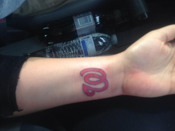 LexxxChaos's tweet photo. New #tattoo #nattitude @masnNationals @Nationals #fanforlife http://t.co/n8qKs7t2fz