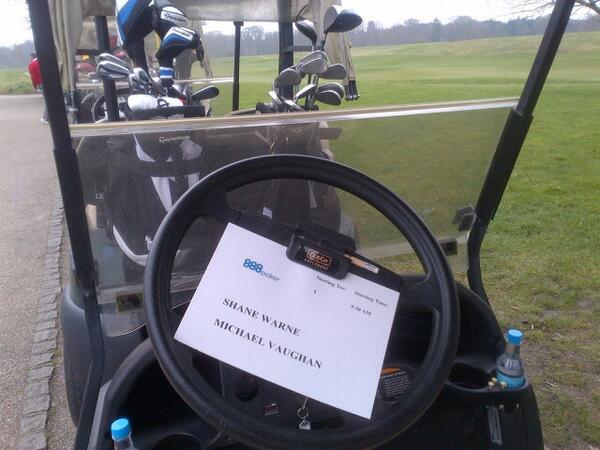 thesportingedge's tweet image. Looking good lads @MichaelVaughan @warne888 (apart from the puncture!) #notcompetitiveatall