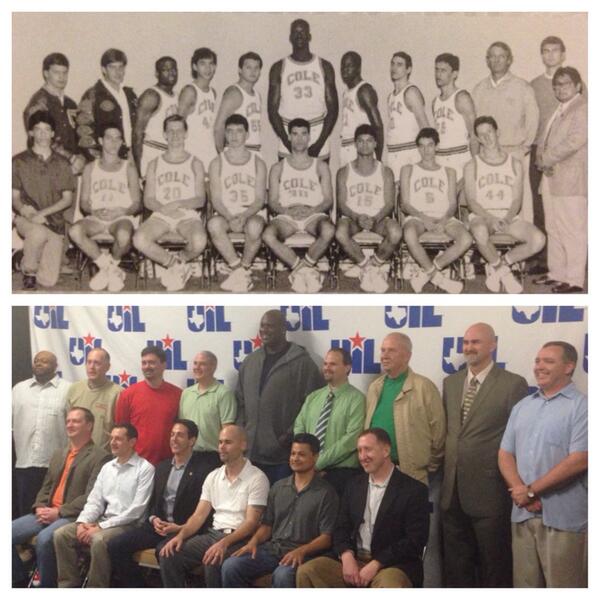 Honoring San Antonio Cole HS, 1989 #UILState 3A Boys Basketball Champions. <a href="/SHAQ/">SHAQ</a> #ThenAndNow