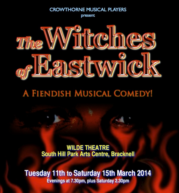 crowthmplayers's tweet photo. CMP perform Witches of Eastwick at SHP, Bracknell Tue 11-Sat 15 Mar. http://t.co/5EahmkdF3t. Pls RT @NODAtweets http://t.co/TCkFzo6a6F