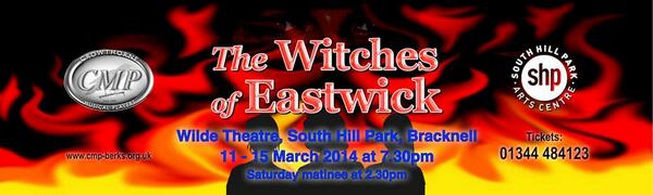 crowthmplayers's tweet photo. CMP perform Witches of Eastwick at SHP, Bracknell Tue 11-Sat 15 March. http://t.co/5EahmkdF3t Pls RT @SardinesMag http://t.co/dCUBkuk4dN