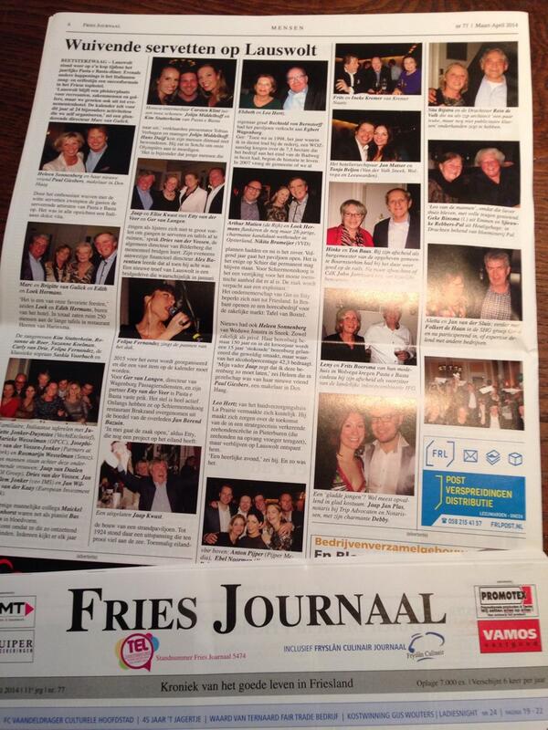 Wat een vrolijke pagina <a href="/FriesJournaal/">Fries Journaal</a>! Culinair <a href="/Lauswolt/">Lauswolt</a> en muzikaal <a href="/Pastaebasta_ams/">Pasta e Basta</a> Top <a href="/mvangulick/">Marc van Gulick</a>!