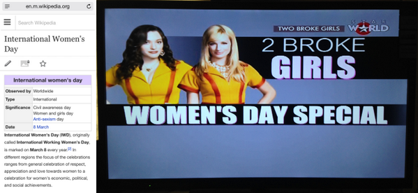 asishsantosh's tweet photo. #GoodJob #StarWorldIndia #WomensDay2014 #2BrokeGirls #ROFL http://t.co/2VSras10uD